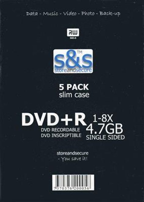 Hovedbilde 5 Pack DVDR - 4,7 GB Recordable, printable disc