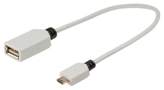 Hovedbilde USB 2.0-Kabel Mikro B-Han - USB A Hun 0.20 m  - Hvit