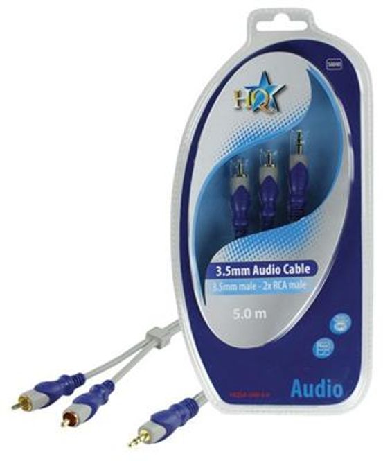 Hovedbilde Stereo Audio Kabel 3.5mm stereo han - 2x RCA han 5,00 m