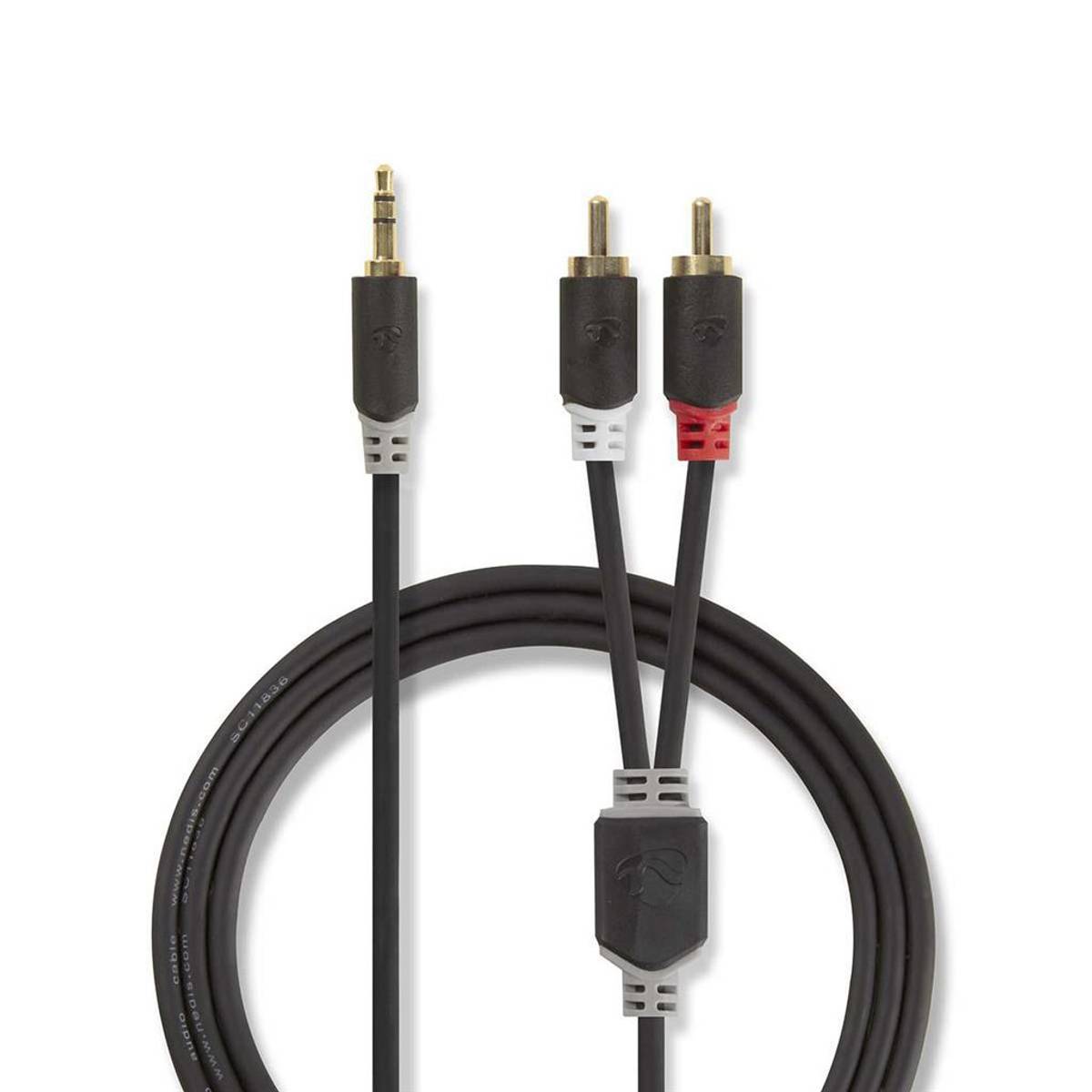 Stereo Lydkabel 2x RCA - 1x mini-jack - 3 meter