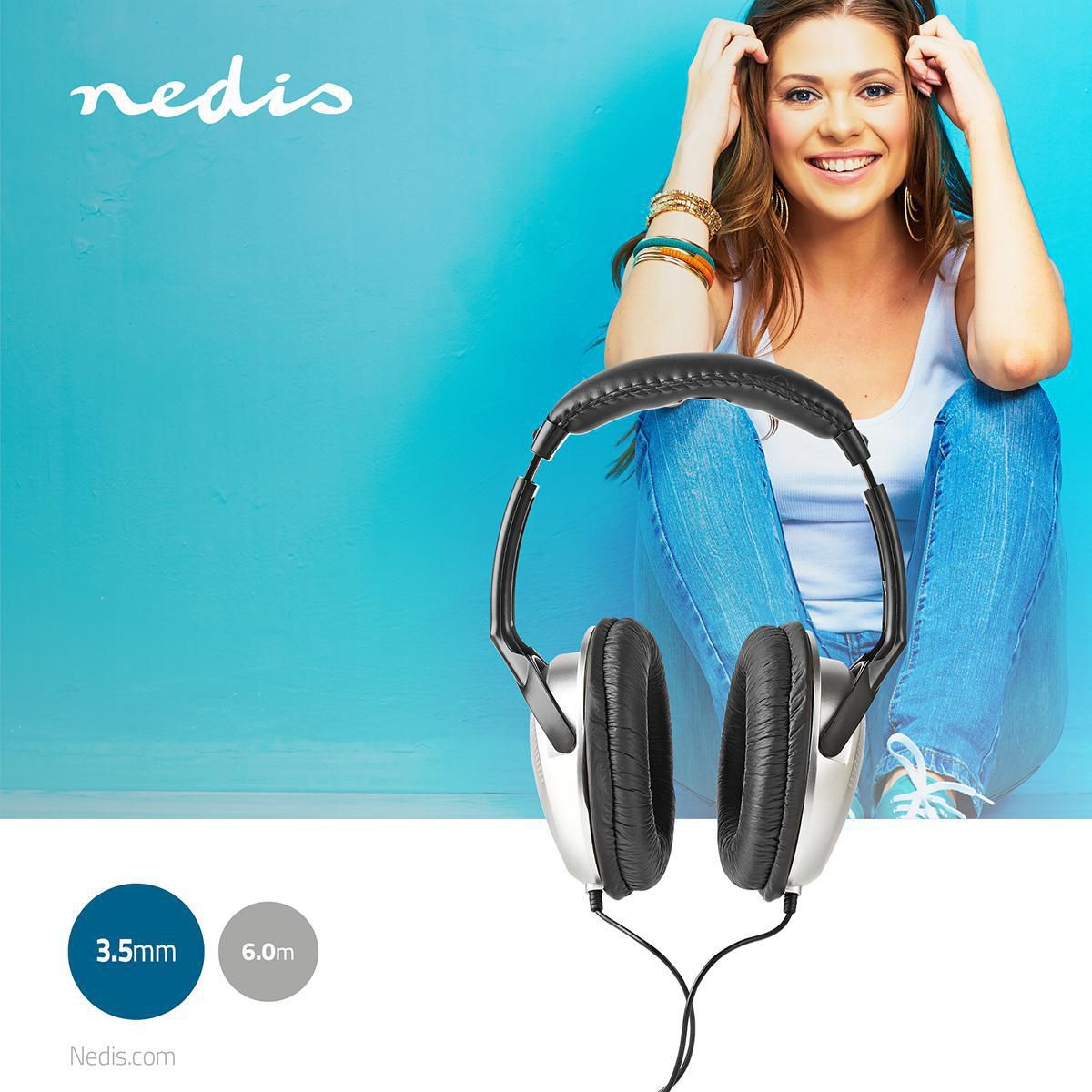 On-Ear Hodetelefoner med 6 meter kabel - Nedis