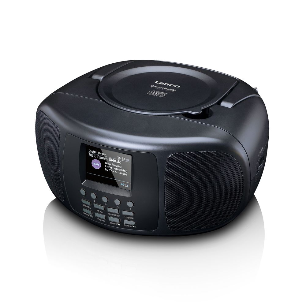 Internettradio DAB+ med CD-Spiller og Bluetooth Boombox fra Lenco