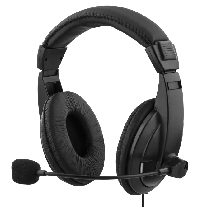 Hovedbilde Headset med mikrofon og volumkontroll, 2x 3,5mm mini-Jack, ...