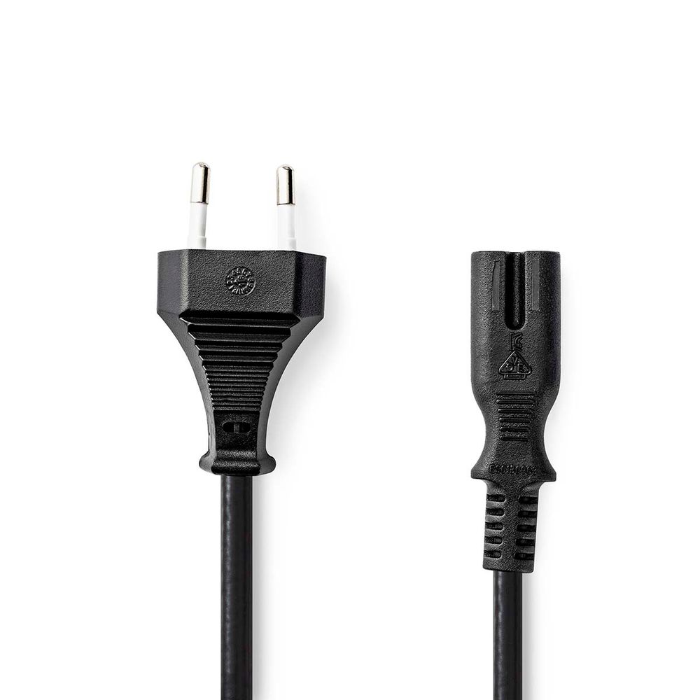 Strømkabel - Apparatkabel 230volt - 2 meter - Svart