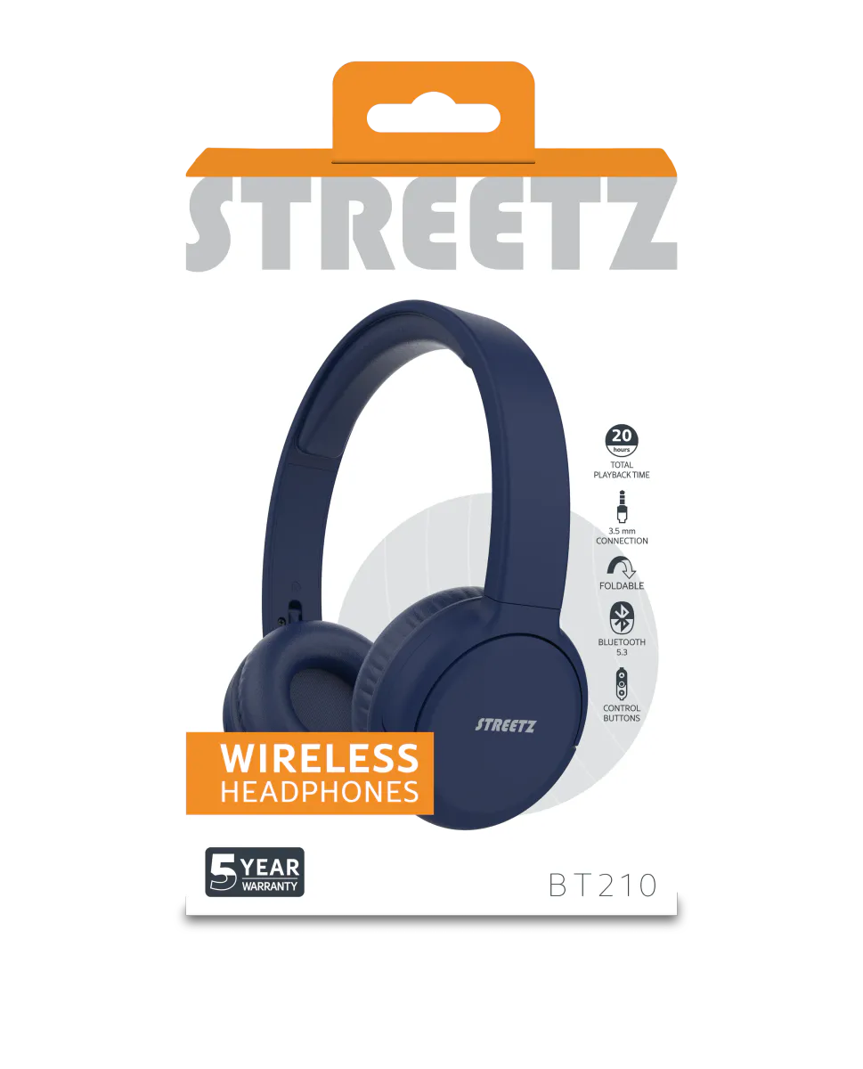 Streetz Bluetooth-Hodetelefoner On-Ear - Blue