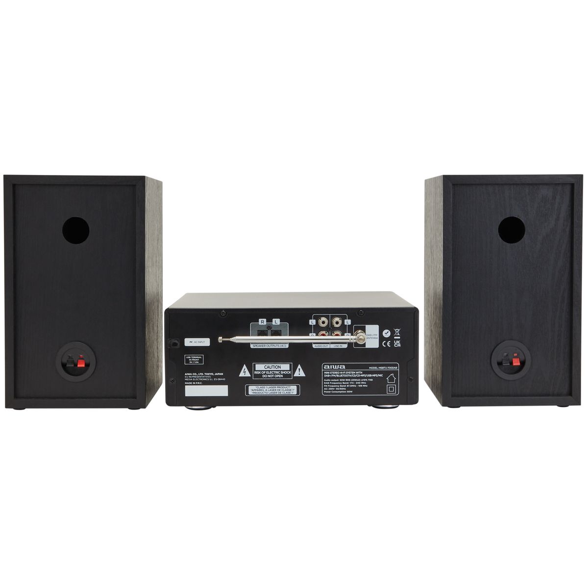 Aiwa Micro Stereo Hifi-system 50 watt RMS med DAB, CD, Bluetooth 5.0
