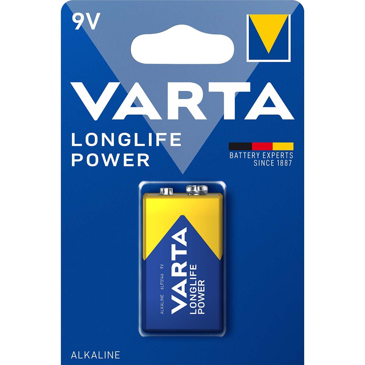 Alkalisk Batteri - 9 Volt Batteri med min 5 års levetid fra Varta perfekt til brannvarsler