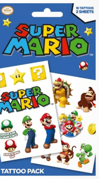 Hovedbilde Super Mario Tatoveringer 16 stk i pakke
