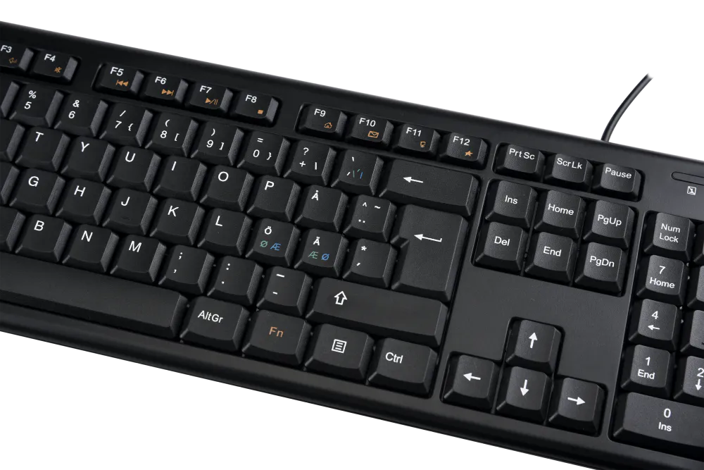 Tastatur og Mus Komplett Pakke - Deltaco (Nordisk)