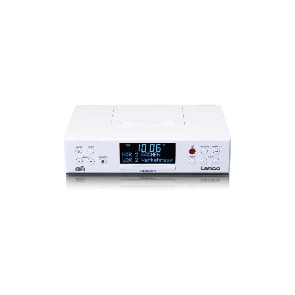 DAB+/FM Kjøkkenradio med Bluetooth, LED-belysning og Timer - Lenco